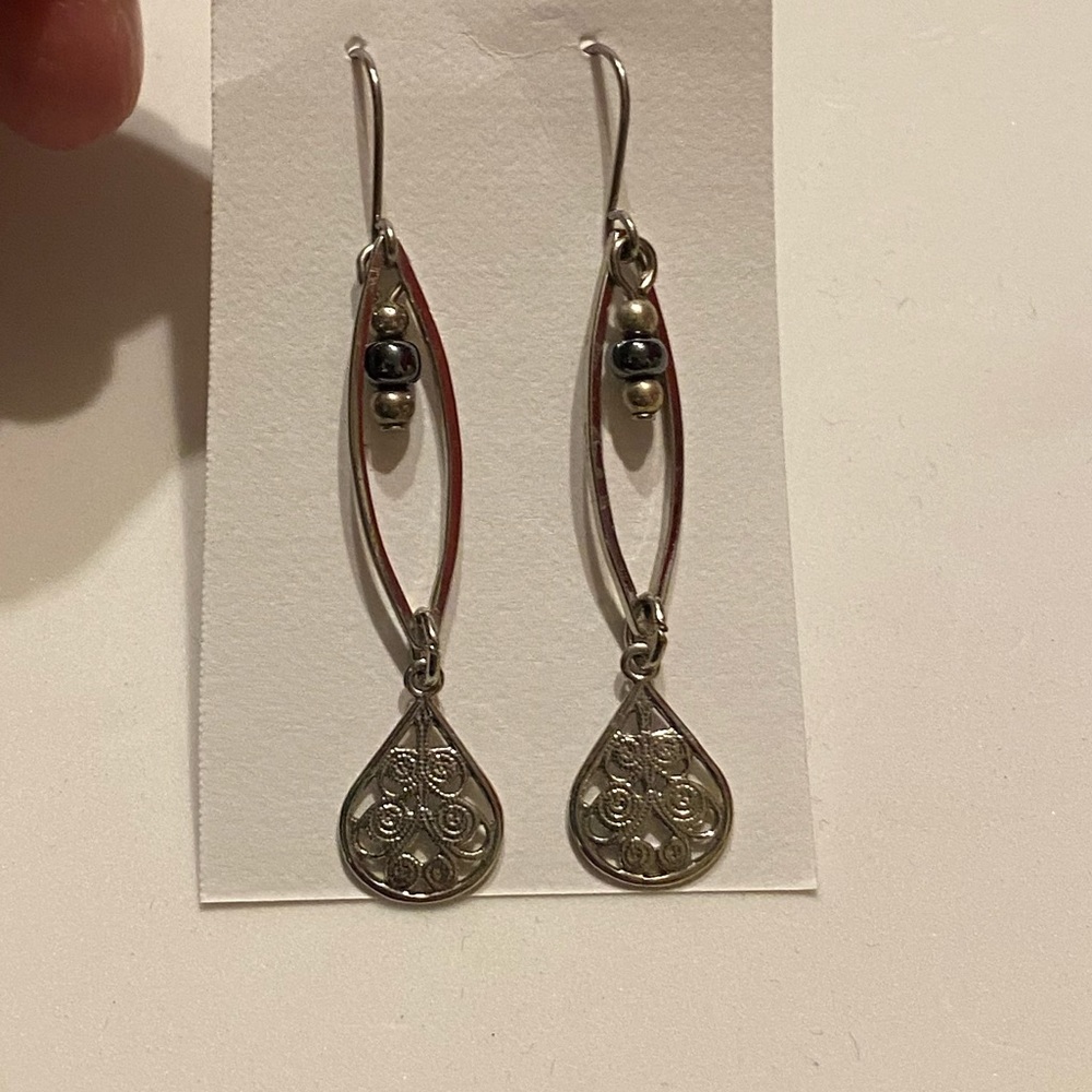 Fashion earrings silver tone pierced